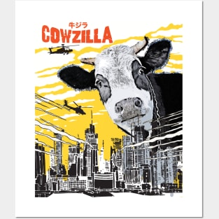 Cowzilla Funny Cow T-Shirt - Gift for Cow Lovers Posters and Art